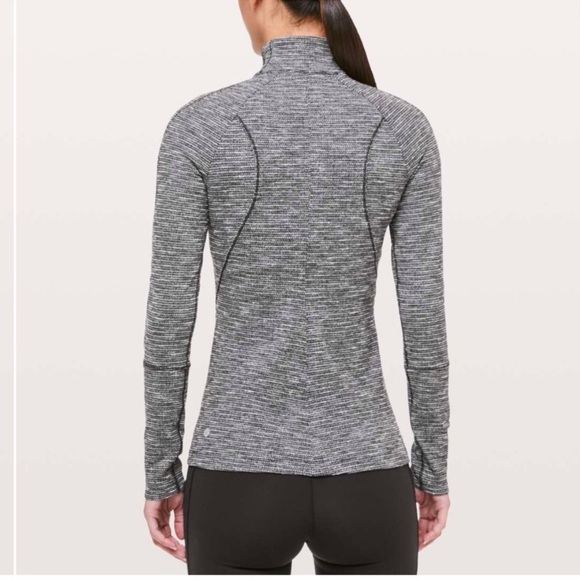 Lululemon Brisk Running 1/2 Zip Coco Pique Black White Size 4 - Picture 3 of 11